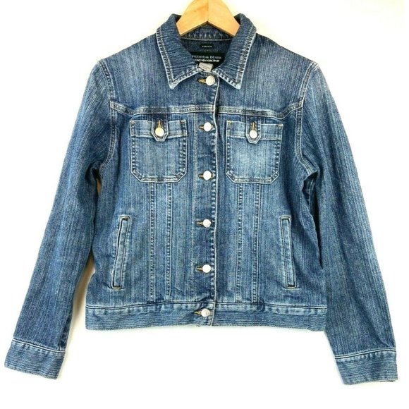 Jones New York Jackets & Blazers - Jones New York Sport Women's Premium Denim Stretch Blue Jacket Size M